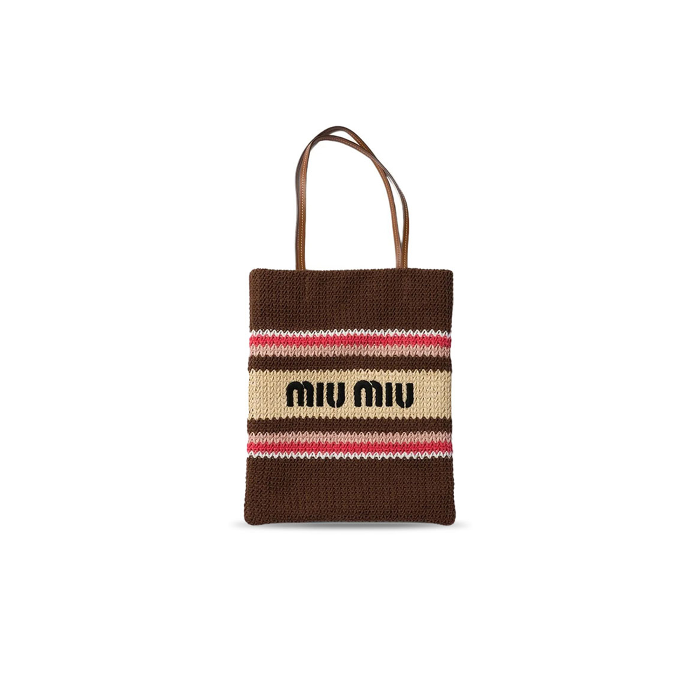 MIU MIU RAFFIA-EFFECT WOVEN TOTE BAG 5BG248 (41*32cm)